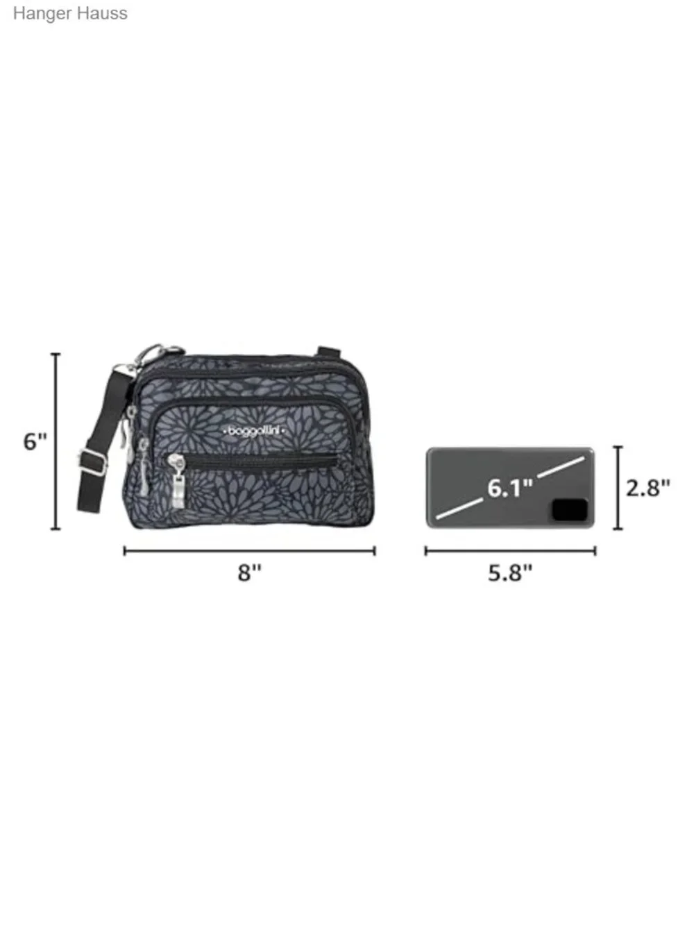 Convertible Crossbody Bag with Removable Strap for Travel
